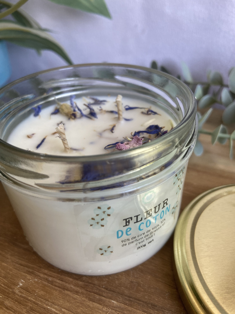 Bougie fleur de coton